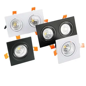 Современные простые квадратные потолочные прожекторы со встроенными светодиодными светильниками COB с регулируемой яркостью идеально подходят для домашнего и коммерческого использования