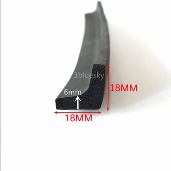 Изготовленный на заказ угол из вспененной резины EPDM Угловой Защитный Защитный экран для предотвращения столкновений L-образная прокладка 18x18 мм Черный