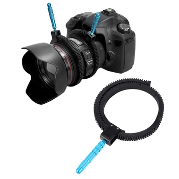 Для Аксессуаров для Зеркальных Фотокамер DSLR Регулируемый Резиновый Ремень Для Последующей Фокусировки с Рукояткой из Алюминиевого Сплава для Видеокамеры DSLR
