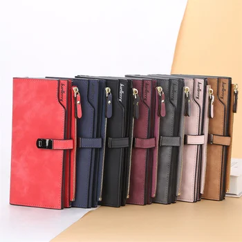 Женский длинный кошелек корейской версии, модный кошелек с несколькими картами, высококачественная простая сумочка с пряжкой большой емкости