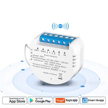 WiFi Tuya Smart Switch APP Функция Дистанционного Управления Smart Light Switch Модуль Нейтрального Провода + Модуль Автоматизации Противопожарного провода
