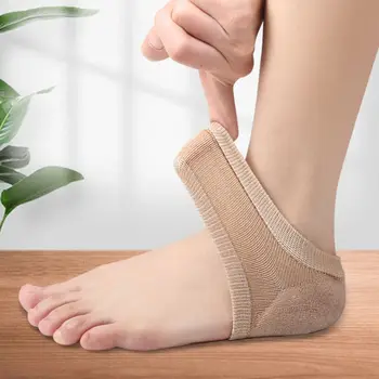Защитные средства для увлажняющей кожи ног при подошвенном фасциите, поддерживающие носки длиной в пол-ярда, Силиконовые накладки для пяток, Женские носки, Гелевый протектор для пяток
