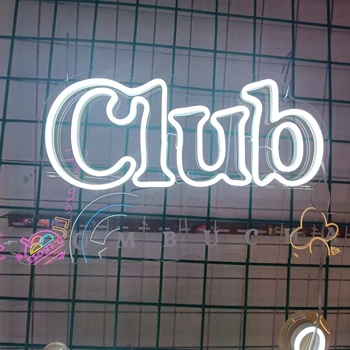 Название магазина неоновых огней Club Custom Shop For Bar Home Decor Неоновая Вывеска DIY На заказ Бизнес-светодиодные Гибкие буквы Персонализированные