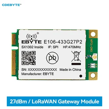 SX1302 433 МГц Шлюзовой модуль LoRaWAN CDEBYTE E106-433G27P2 Интерфейс PCI-e 27 дБм Низкое энергопотребление SPI IPX 5 КМ SMD Модуль