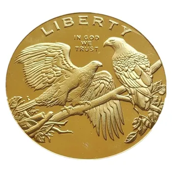 Американский позолоченный Белоголовый морской орел Памятная монета Значок Медаль Сувенир Художественные подарки Сувенир можно использовать для коллекции