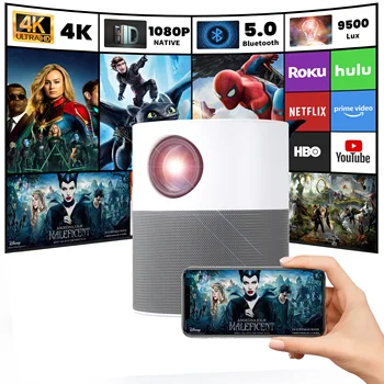 Светодиодный Умный WiFi Android 3D Проектор Для Домашнего Кинотеатра Портативный Проектор Led DLP Мини-Проектор 4K 1080P Для Домашнего Кинотеатра