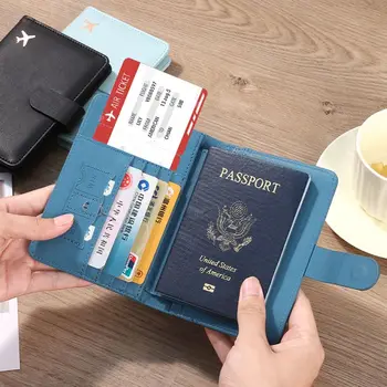Искусственная Кожа RFID Обложка Для Паспорта Дорожная Мультикарточная Креативная Упаковка Для Хранения Документов Многофункциональный Зажим Для Паспорта