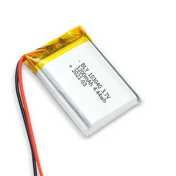 3,7 В литий-ионный полимерный аккумулятор Li Polymer 103040 1200 мАч для светодиодного фонарика, пульта дистанционного управления, селфи-палки LWH 40*30*10 мм