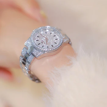 Роскошные женские часы с бриллиантами, стальной браслет, кварцевые наручные часы, модные элегантные женские часы, бесплатная доставка, reloj para mujer