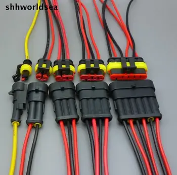 worldgolden 5 комплектов Авто 1 2 3 4 5 6 P Контактный разъем для автоматического подключения HID гнездо с кабелем Герметичный Водонепроницаемый разъем для проводов