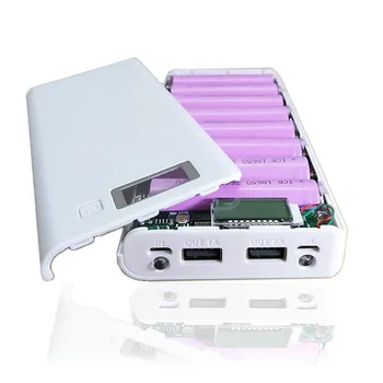 Держатель батареи 8 * 18650, двойной USB-банк питания, батарейный блок, зарядное устройство для мобильного телефона, чехол для зарядки Чехол для хранения для Xiaomi