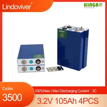 Бесплатная доставка 100% Новый Аккумулятор Kingbo Lifepo4 EVE105Ah Класса A Lindoviver 4ШТ для автономной аккумуляторной батареи 12V/24V/48V Lifepo4