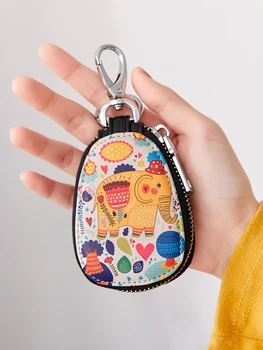 Мультяшные держатели ключей для девочек, мини-кошелек для монет на молнии, милая маленькая сумка для ключей